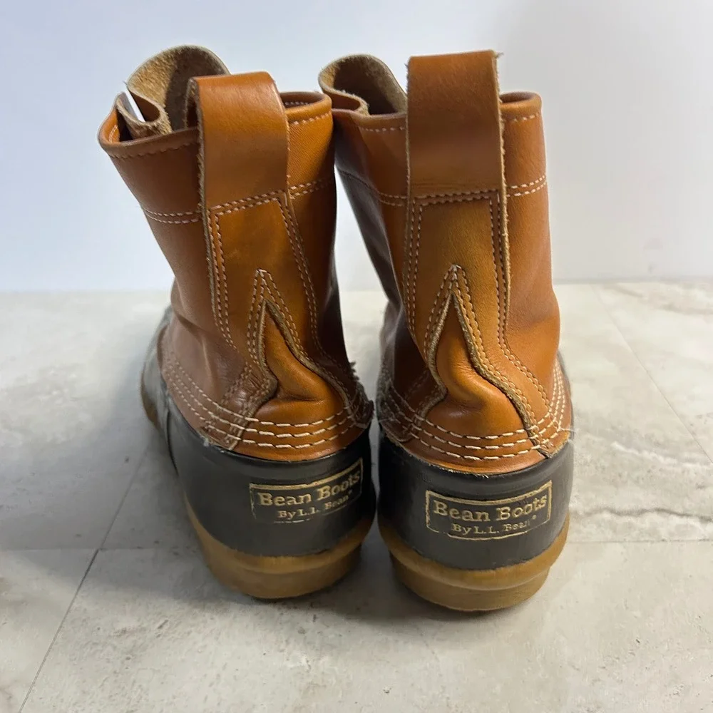 LL Bean Bean Boots Brown Tan Men Size 9 Vintage Made in USA Duck Boots